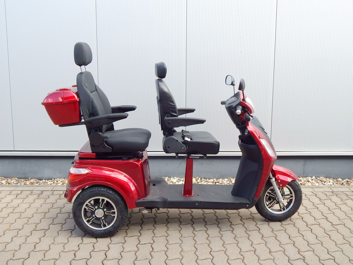 Elektrodreirad Deluxe 3 Doppelsitzer für 2 Personen rot